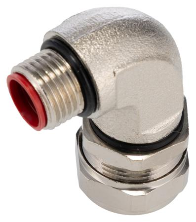 SPL16-M16-90-X-5 Adaptaflex 90° Elbow Cable Conduit Fitting, Steel Silver Nickel Plated 16mm nominal size IP67 M16