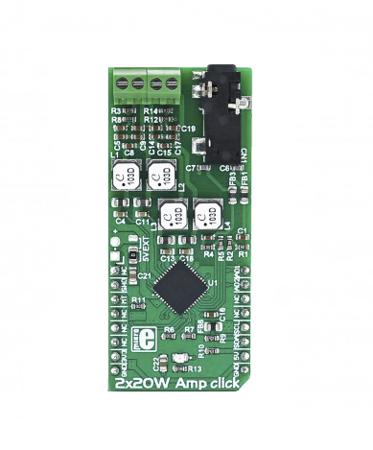 MIKROE-2779 MikroElektronika , 2 x 20 W Amp Click Development Board