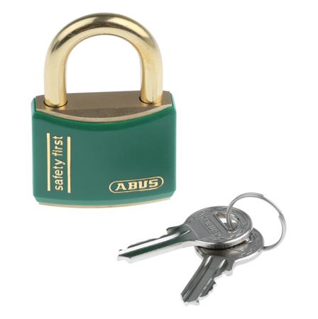 XR0084G 40 ABUS Key Weatherproof Brass Safety Padlock, 6mm Shackle, 40mm Body