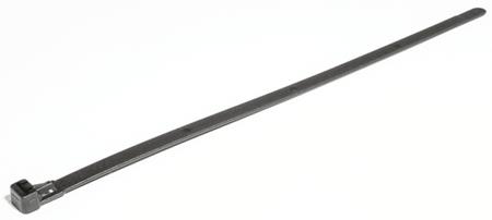 131-22560-REL250-PA66W-BK HellermannTyton Black Cable Tie Nylon Releasable, 250mm x 7.6 mm