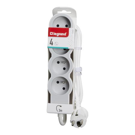 049490 Legrand 3m 4 Socket Type E - French Extension Lead