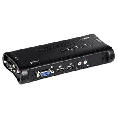 TK-409K Trendnet 4 Port Quad Monitor USB SVGA, VGA KVM Switch, 3.5 mm Jack 2048 x 1536 Maximum Resolution