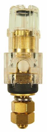 558-863 RS PRO 60A, Black, Clear Binding Post With Brass Contacts and Gold Plated - 3mm Hole Diameter