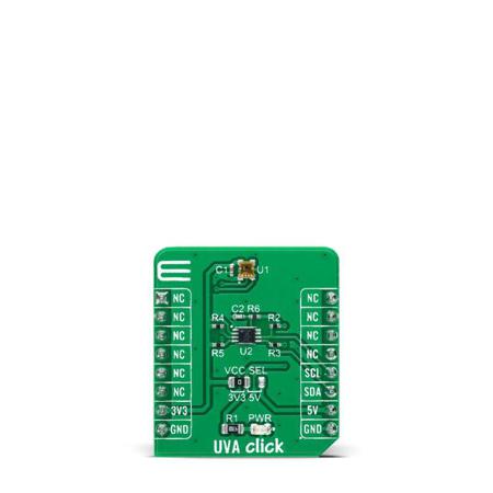 MIKROE-4911 MikroElektronika UVA Click Ultraviolet (UV) Sensor Add On Board for GUVA-C32M mikroBUS Socket