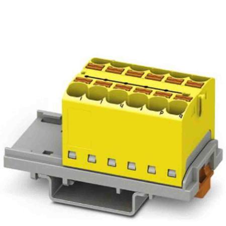 3273554 Phoenix Contact Distribution Block, 12 Way, 0.2 → 6mm², 32A, 800 V, Yellow