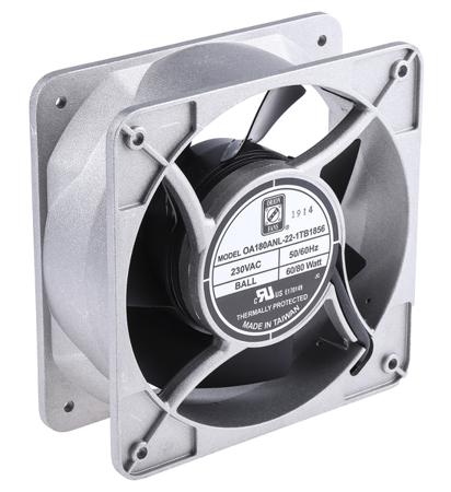 175-9783 RS PRO Axial Fan, 230 V ac, AC Operation, 679.6m³/h, 80W, IP56, 180 x 180 x 65mm