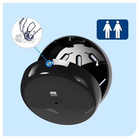 680008 Tork Black Plastic Toilet Roll Dispenser, 156mm x 269mm x 269mm