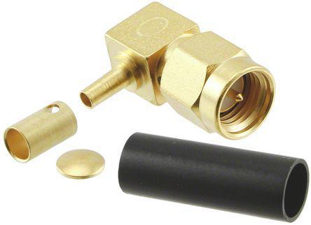 1052066-1 TE Connectivity Right Angle 50Ω Cable Mount SMA Connector, Crimp Termination RG188/U