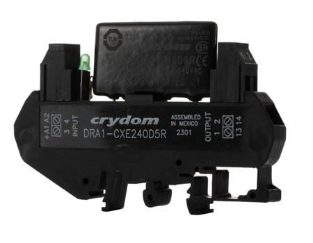 DRA1-CXE240D5R Sensata Crydom DRA Series Series Solid State Interface Relay, 32 V dc Control, 5 A rms Load, DIN Rail Mount