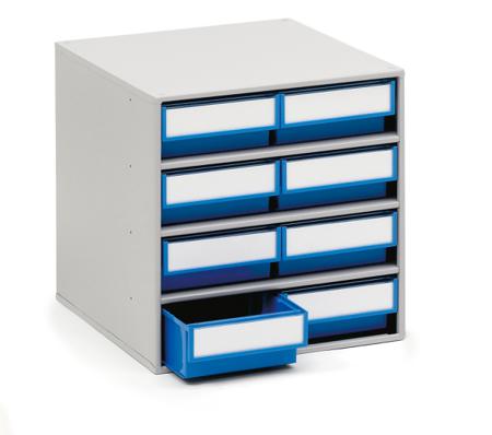 0840-6 Treston 8 Drawer Storage Unit, Plastic, 395mm x 400mm x 300mm, Blue