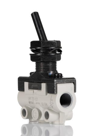 VM130-01-08A SMC Toggle Lever Pneumatic Manual Control Valve, R 1/8 1/8 R, -5 → +60°C