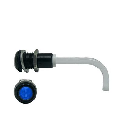RHD-1100-2000-F9PZB67PR  Bivar, Panel Mount Right Angle LED Light Pipe, Blue Round Lens