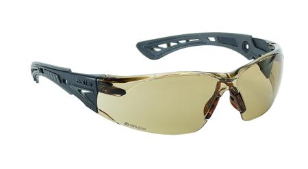 RUSHPTWI Bolle Safety RUSH+ Anti-Mist Safety Glasses, Bronze PC Lens, Vented