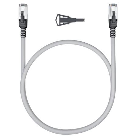 CORD6ASFLOCK005MSH CAECORD6AS, 500000mm Cat6a, Grey RJ45 to Male RJ45 Male, 26 AWG Stranded Drain Wire, Aluminium/PET Tape, Foil Shielded,