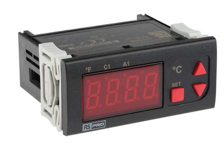 124-1056 RS PRO Panel Mount On/Off Temperature Controller, 77 x 35mm 1 Input, 2 Output Relay, 230 V ac Supply Voltage