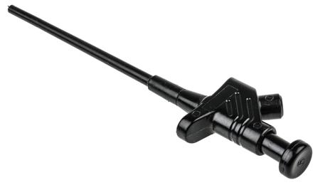 930113100 Hirschmann Test & Measurement 5A Black Grabber Clip, 60V dc Rating - 3.5mm Tip Size, 4mm Probe Socket Size