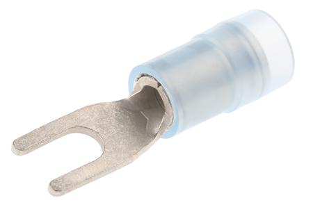 267-3868 RS PRO Insulated Crimp Spade Connector, 1.5mm² to 2.5mm², 16AWG to 14AWG, 3.2mm Stud Size Nylon, Blue
