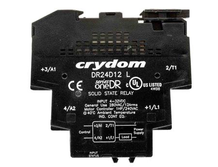 DR24D12 Sensata Crydom Solid State Interface Relay, 32 V dc Control, 12 A rms Load, DIN Rail Mount