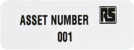 494-534 RS Pro Pre-Printed Adhesive Label Asset Number. Quantity: 999