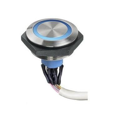 AV56222000074BK SPST Momentary Push Button Light Switch, IP67, 30.2 (Dia.)mm, Panel Mount Red LED, 30V dc