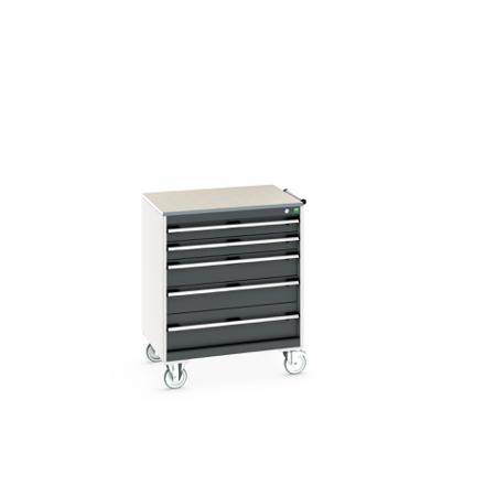 40402158-19V Bott, 5 Drawer Sheet Steel Floor Standing Storage Cabinet, 800 X 650 X 990mm