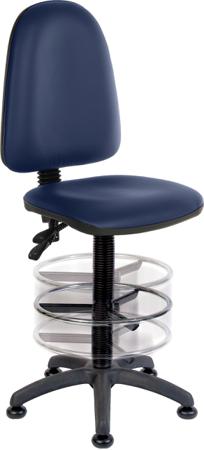 625-816 RS PRO Blue Plastic Drafting Chair, 100 Weight Capacity