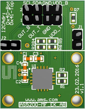 AS5200L-MF_EK_AB ams OSRAM  Position Sensor Adapter Board for AS5200L AS5200L