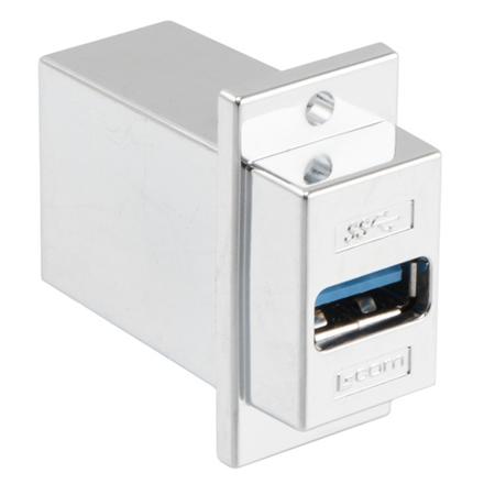 ECF504-3AA-S L-Com Straight, Panel Mount, Socket- Single Port Type Type A, Type B 3 USB Connector