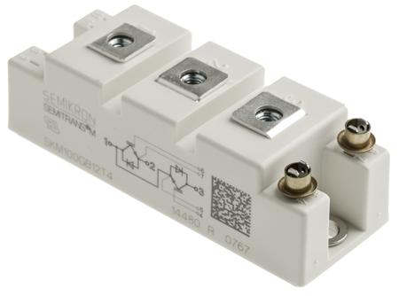SKM100GB12T4 Semikron Danfoss  Dual Half Bridge IGBT Module, 160 A 1200 V, 7-Pin SEMITRANS2, Panel Mount