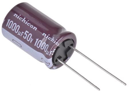 UPS1H102MHD Nichicon 1000μF Aluminium Electrolytic Capacitor 50V dc, Radial, Through Hole -
