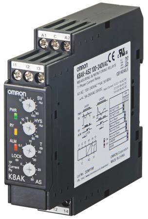 K8AK-AW1 24VAC/DC Omron Current Monitoring Relay, 1 Phase, SPDT, DIN Rail