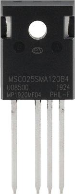 MSC025SMA120B4 Microchip  Type N-Channel MOSFET, 140 A, 12 V, 4-Pin TO-247