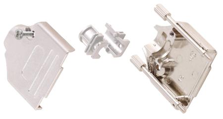 MHDTZK9-RA-HI-K MH Connectors MHDTZK-RA Series Zinc D Sub Backshell, 9 Way, Strain Relief