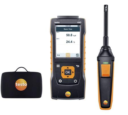 0563 4404 Testo 440 Humidity Kit with Bluetooth Humidity, NTC, TC Anemometer, Measures Humidity, Temperature