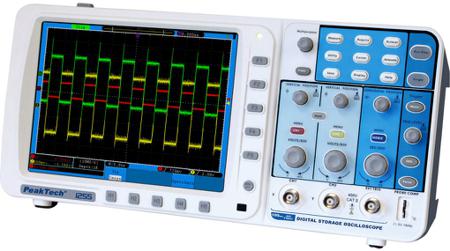 P1255 PeakTech  P12 Series, 100MHz Bench Oscilloscope, 2 Digital Channels