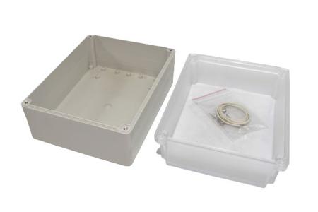 RP1385C Hammond RP Series Light Grey ABS General Purpose Enclosure, IP65, Clear Lid, 186 x 146 x 110mm