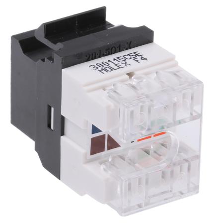 KSJ-00032-BK Molex Premise Networks Cat5e RJ45 8 Port Jack, UTP Shielding