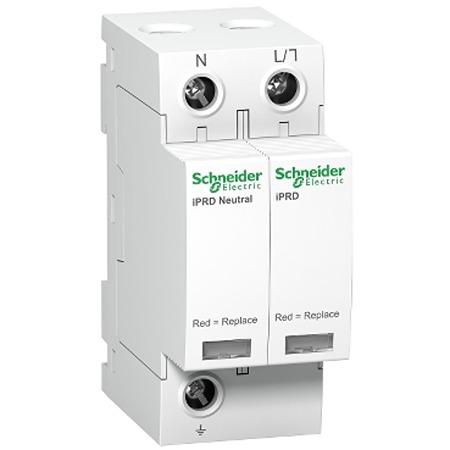 A9L20500 Schneider Electric 1+N Phase Surge Arrester, 20kA, 1.4kV, DIN Rail Mount