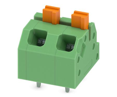 1862411 Phoenix Contact SPTAF 1/ 2-5.0-EL Series PCB Terminal Block, 2-Contact, 5mm Pitch, Through Hole Mount, 2-Row