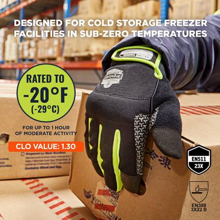 18150 Ergodyne ProFlex Black Cold Resistant Work Gloves, Size XXS