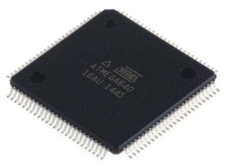 ATMEGA640-16AU Microchip Technology , 8bit AVR Microcontroller, 16MHz, 64 kB Flash, 100-Pin TQFP