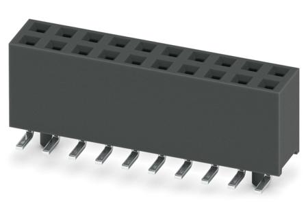 1156888 Phoenix Contact 54D/ 20-SV-1020-1-BT, FQ 2 Series Surface Mount Socket Strip, 2-Row, 2.54mm Pitch, SMD Termination