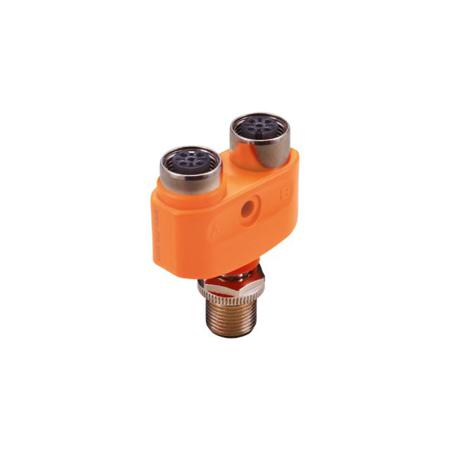 EBC117 ifm electronic Side Entry, Top Entry 1 Pole M12 Plug to 2 Pole M12 Socket Adapter