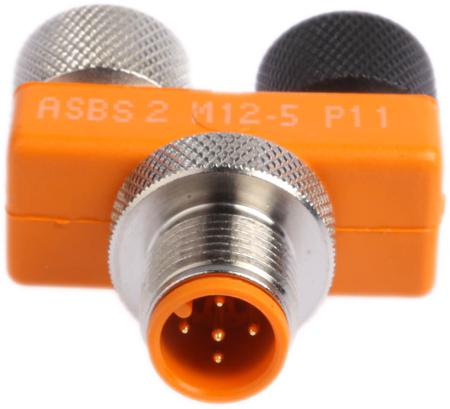 ASBS2M12-5-P11 Lumberg Automation Tee 5 Pole M12 Socket to 5 Pole Plug Adapter