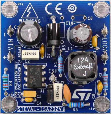 STEVAL-ISA202V1 STMicroelectronics Evaluation Board Step Down Switching Regulator for L4971 for Asynchronous Step-Down Power Switching