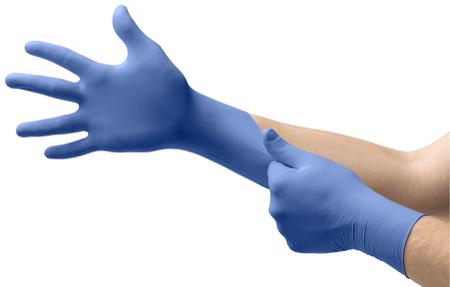 93823060 Ansell MicroFlex 93-823 Blue Nitrile Material Handling Work Gloves, Size 5.5-6 XS