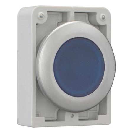182940-M30C-FDL-B Eaton Flush Blue Push Button - Momentary, M30 Series, 30mm Cutout, Round
