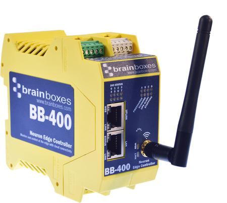 BB-400 Brainboxes -  - Industrial Edge Controller - Powered by Pi - DIO + Serial + BT WiFi NFC USB + Ethernet
