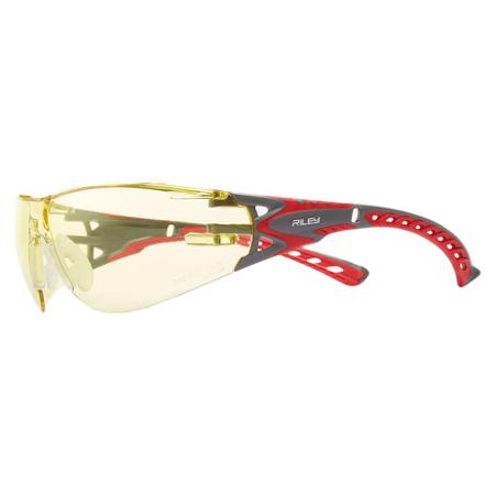 RLY00368 Riley Evo Small Anti-Mist UV Safety Spectacles, Amber Polycarbonate Lens, Vented