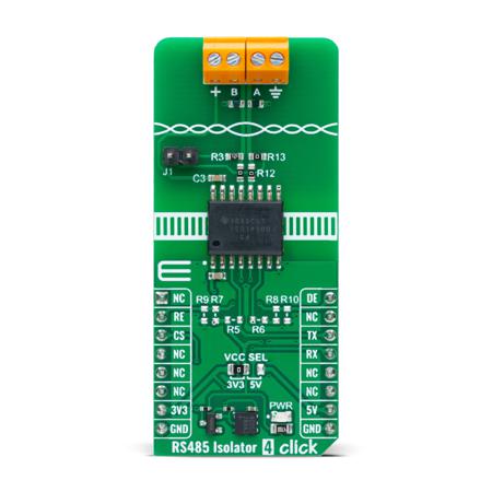 MIKROE-6316 MikroElektronika 5kVRMS isolated half-duplex RS-485 transceiver from Texas Instruments ISO1450 RF Transceiver